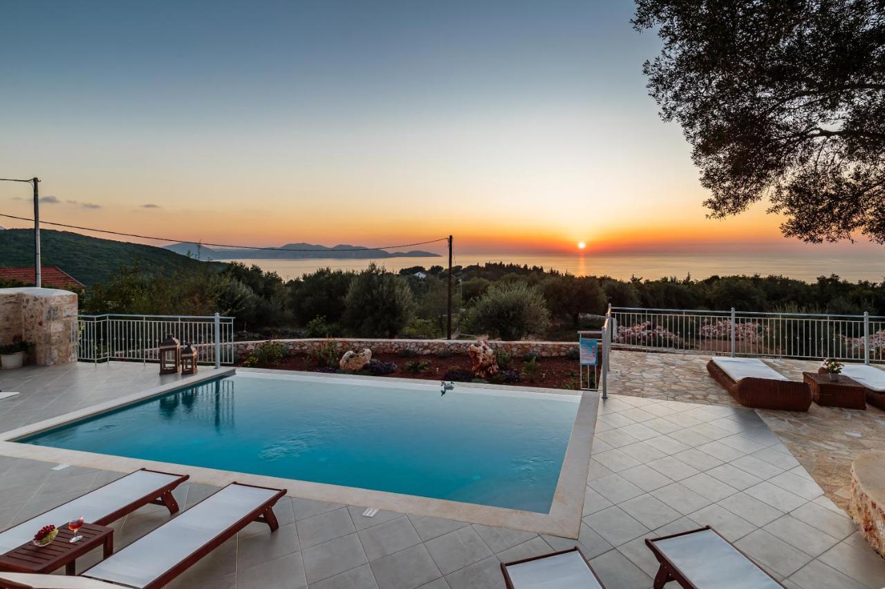 Fiscardo Luxury Stone Villa Alex ,With Sunset View! Fiskardo Bagian luar foto